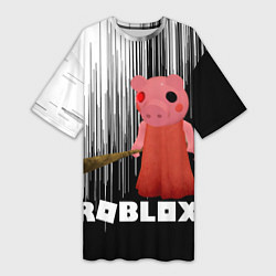 Женская длинная футболка Roblox Piggy