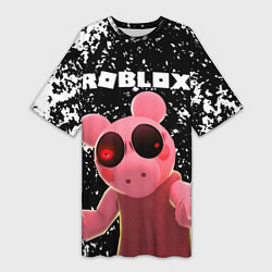 Футболка женская длинная Roblox Piggy, цвет: 3D-принт