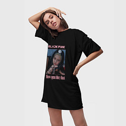 Футболка женская длинная BLACKPINK - Jennie, цвет: 3D-принт — фото 2