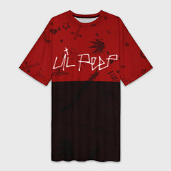 Футболка женская длинная LIL PEEP ЛИЛ ПИП, цвет: 3D-принт