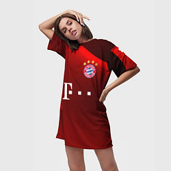 Футболка женская длинная BAYERN MUNCHEN, цвет: 3D-принт — фото 2