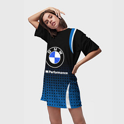 Футболка женская длинная BMW, цвет: 3D-принт — фото 2