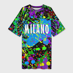 Футболка женская длинная Milano - abstraction - Italy, цвет: 3D-принт