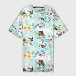 Женская длинная футболка Весенние цветы