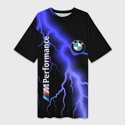 Футболка женская длинная BMW, цвет: 3D-принт