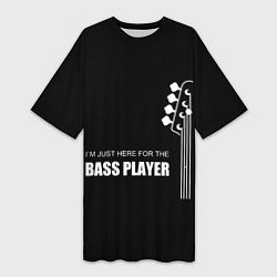 Женская длинная футболка BASS PLAYER GUITAR