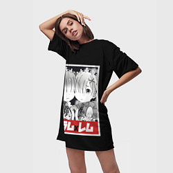 Футболка женская длинная Re:Zero, цвет: 3D-принт — фото 2