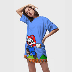 Футболка женская длинная Mario, цвет: 3D-принт — фото 2