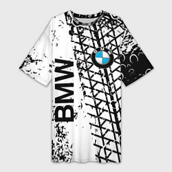 Футболка женская длинная BMW, цвет: 3D-принт