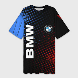 Футболка женская длинная BMW ТЕКСТУРА, цвет: 3D-принт