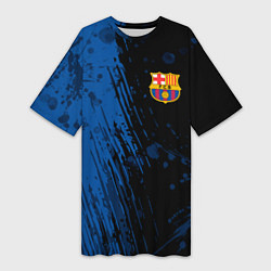 Футболка женская длинная FC Barcelona ФК Барселона, цвет: 3D-принт