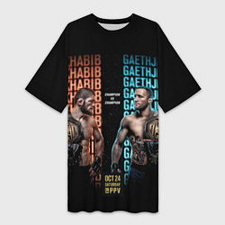 Футболка женская длинная KHABIB VS GAETHJE, цвет: 3D-принт