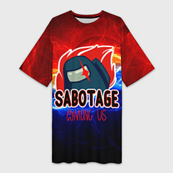 Женская длинная футболка Among us sabotage