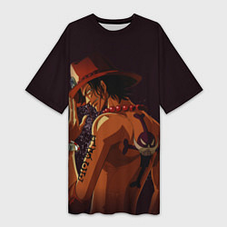 Женская длинная футболка One Piece Портгас Д Эйс