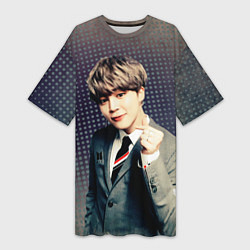 Футболка женская длинная BTS Jimin, цвет: 3D-принт