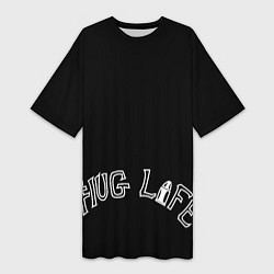 Футболка женская длинная Thug Life Tatto OG 90s black, цвет: 3D-принт