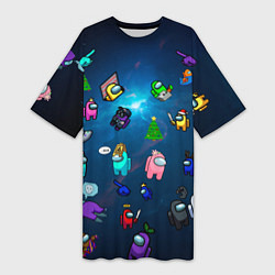 Женская длинная футболка Among US