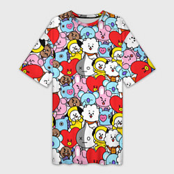 Женская длинная футболка BT21 BTS