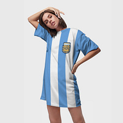 Футболка женская длинная Джерси Марадоны с автографом, цвет: 3D-принт — фото 2