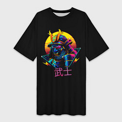 Женская длинная футболка Cyber Samurai