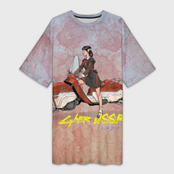 Футболка женская длинная Cyber USSR 2077, цвет: 3D-принт