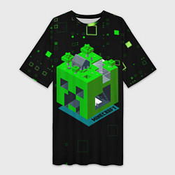 Футболка женская длинная Minecraft, цвет: 3D-принт
