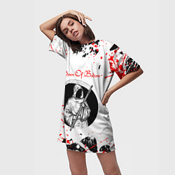 Футболка женская длинная Children of Bodom Z, цвет: 3D-принт — фото 2