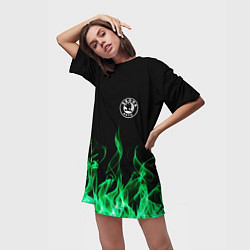 Футболка женская длинная SKODA, цвет: 3D-принт — фото 2