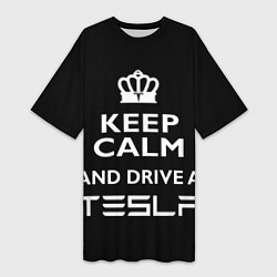 Женская длинная футболка Drive a Tesla!