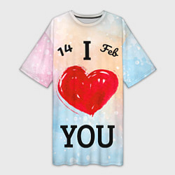 Женская длинная футболка Love you I