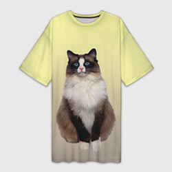 Женская длинная футболка Персидская пушистая кошка