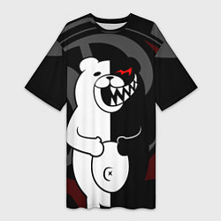 Футболка женская длинная MONOKUMA МОНОКУМА DANGANRO, цвет: 3D-принт