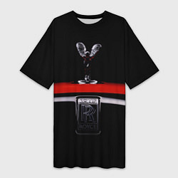 Футболка женская длинная Темный Ролс-Ройс, цвет: 3D-принт