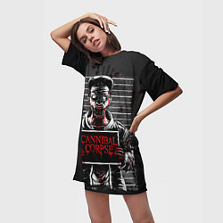 Футболка женская длинная Cannibal Corpse, цвет: 3D-принт — фото 2