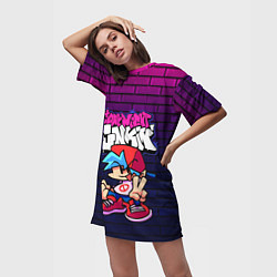 Футболка женская длинная FRIDAY NIGHT FUNKIN, цвет: 3D-принт — фото 2