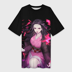 Женская длинная футболка NEZUKO НЕЗУКО KNY
