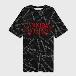 Футболка женская длинная Cannibal Corpse Songs Z, цвет: 3D-принт