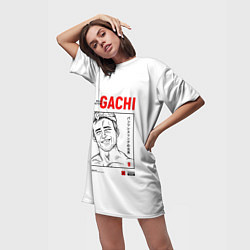 Футболка женская длинная Billy Herrington, цвет: 3D-принт — фото 2