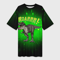 Женская длинная футболка Roarrr! Динозавр T-rex
