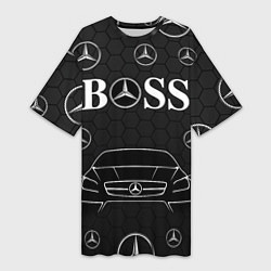 Футболка женская длинная BOSS MERCEDES-BENZ, цвет: 3D-принт