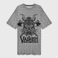Женская длинная футболка Valheim Viking dark