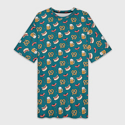 Женская длинная футболка Узор для Октоберфеста