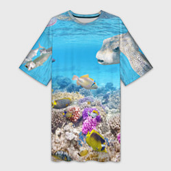 Женская длинная футболка Морской мир