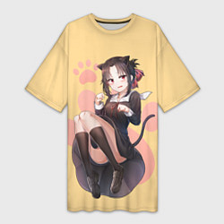 Футболка женская длинная Neko Kaguya, цвет: 3D-принт
