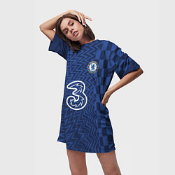 Футболка женская длинная FC Chelsea Home Vapor Match Shirt 202122, цвет: 3D-принт — фото 2