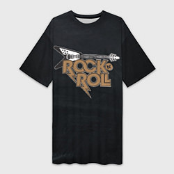 Женская длинная футболка Rock n Roll Гитара