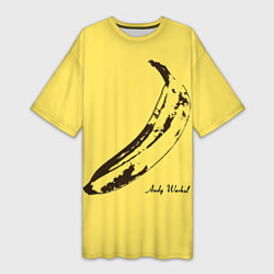 Футболка женская длинная Энди Уорхол - Банан, цвет: 3D-принт