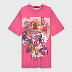 Футболка женская длинная Slayers on pink, цвет: 3D-принт