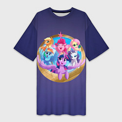 Женская длинная футболка Pony team