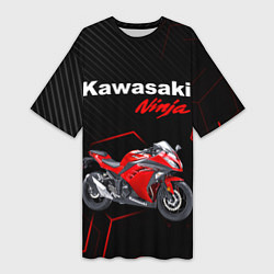 Женская длинная футболка KAWASAKI NINJA КАВАСАКИ